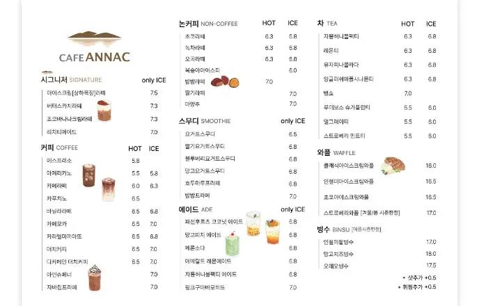 牙山 新井湖 安乐咖啡馆 全部菜单