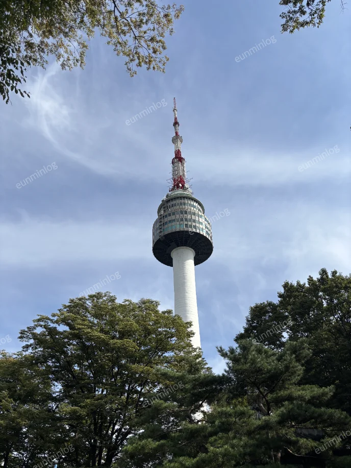 남산 정상에서 가까이 올려다본 N서울타워